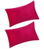 Magenta Solid 200 TC Velevt 2 Pillow Covers