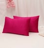 Magenta Solid 200 TC Velevt 2 Pillow Covers