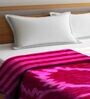 Magenta Floral Wool 600 GSM Double Bed Blanket