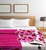 Magenta Floral Wool 600 GSM Double Bed Blanket