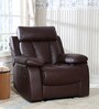 Magna Leatherette Manual 1 Seater Recliner In Dark Brown Colour