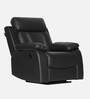Magna Leatherette 1 Seater Manual Recliner In Black Colour