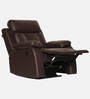 Magna Leatherette 1 Seater Manual Recliner In Brown Colour