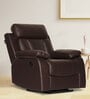 Magna Leatherette 1 Seater Manual Recliner In Brown Colour