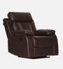 Magna Leatherette 1 Seater Manual Recliner In Brown Colour