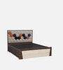 Magna Queen Size Bed in Darkbrown Finish with Hydraulic Storage