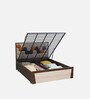 Magna Queen Size Bed in Darkbrown Finish with Hydraulic Storage