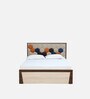 Magna Queen Size Bed in Darkbrown Finish with Hydraulic Storage