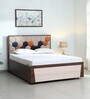 Magna Queen Size Bed in Darkbrown Finish with Hydraulic Storage