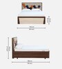 Magna Queen Size Bed in Darkbrown Finish with Hydraulic Storage