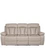 Magna Three Seater Recliner with 2 Recliners in Beige Leatherette