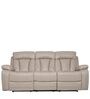 Magna Three Seater Recliner with 2 Recliners in Beige Leatherette