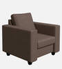 Magnate Fabric 1 Seater Sofa in Brown Colour