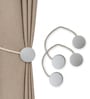White Magnetic Curtain Tiebacks for Window Drapes Strong Rope Holdback Buckle (Pack of 2)