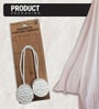 White Magnetic Curtain Tiebacks for Window Drapes Strong Rope Holdback Buckle (Pack of 2)