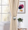 White Magnetic Curtain Tiebacks for Window Drapes Strong Rope Holdback Buckle (Pack of 2)