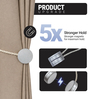 White Magnetic Curtain Tiebacks for Window Drapes Strong Rope Holdback Buckle (Pack of 2)