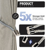 White Magnetic Curtain Tiebacks for Window Drapes Strong Rope Holdback Buckle (Pack of 2)