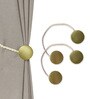 Gold Magnetic Curtain Tiebacks for Window Drapes Strong Rope Holdback Buckle (Pack of 2)