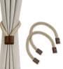 Beige Magnetic Curtain Tiebacks for Window Drapes Strong Rope Holdback Buckle (Pack of 2)