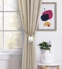 White Magnetic Curtain Tiebacks for Window Drapes Strong Rope Holdback Buckle (Pack of 2)