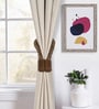 Brown Magnetic Curtain Tiebacks for Window Drapes Strong Rope Holdback Buckle (Pack of 2)