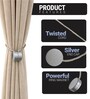 White Magnetic Curtain Tiebacks for Window Drapes Strong Rope Holdback Buckle (Pack of 2)