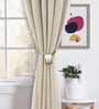 Gold Magnetic Curtain Tiebacks for Window Drapes Strong Rope Holdback Buckle (Pack of 2)