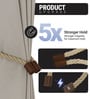 Beige Magnetic Curtain Tiebacks for Window Drapes Strong Rope Holdback Buckle (Pack of 2)