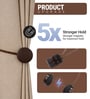 Brown Magnetic Curtain Tiebacks for Window Drapes Strong Rope Holdback Buckle (Pack of 2)