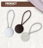 Brown Magnetic Curtain Tiebacks for Window Drapes Strong Rope Holdback Buckle (Pack of 2)