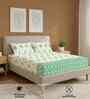 Magnolia Sage Green Floral 144 Tc Cotton Double Bedsheet With 2 Pillow Covers