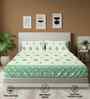 Magnolia Sage Green Floral 144 Tc Cotton King Bedsheet With 2 Pillow Covers