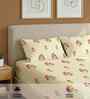 Magnolia Yellow Floral 144 Tc Cotton Double Bedsheet With 2 Pillow Covers