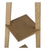 Double Beige Cotton Shade Shelf Floor Lamp With Birch Ply Base