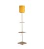 Mylo Yellow Cotton Shade Shelf Floor Lamp With Birch Ply Base