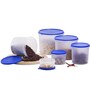 Varmora Magnum Round- Blue| Kitchen Storage Containers- Set of 6 (500ml, 750ml, 1.7ltr, 2.5ltr, 3.7ltr, 5.3Ltr) | With Air-Tight Lid | BPA-Free Food-Grade Plastic