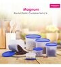 Varmora Magnum Round- Blue| Kitchen Storage Containers- Set of 6 (500ml, 750ml, 1.7ltr, 2.5ltr, 3.7ltr, 5.3Ltr) | With Air-Tight Lid | BPA-Free Food-Grade Plastic