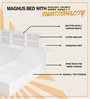 Magnus King Size Bed With Box Storage And Dual Side Charging Ports In Mist White Finish