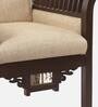 Maharaja Teak Wood 1 Seater Sofa in Beige & Walnut Finish Maharaja Teak Wood 1 Seater Sofa in Beige & Walnut Finish