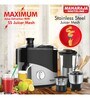 Maharaja Whiteline Odacio Plus 550-Watt Juicer Mixer Grinder with 3 Jars (Black/Silver)