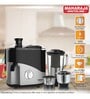 Maharaja Whiteline Odacio Plus 550-Watt Juicer Mixer Grinder with 3 Jars (Black/Silver)