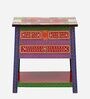 Mahesvari Solid Wood Bedside Table In Hand-Painted Multicolour