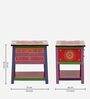 Mahesvari Solid Wood Bedside Table In Hand-Painted Multicolour