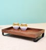 Rustic Charm Mahogany Brown Wood Serving Tray