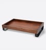 Rustic Charm Mahogany Brown Wood Serving Tray