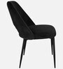 Mahov Velvet Fabric Dining Chair In Black Colour