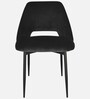 Mahov Velvet Fabric Dining Chair In Black Colour