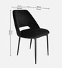 Mahov Velvet Fabric Dining Chair In Black Colour