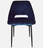 Mahov Velvet Fabric Dining Chair In Blue Colour